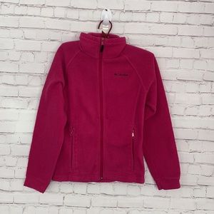 Columbia pink fleece zip youth jacket  size 14/16